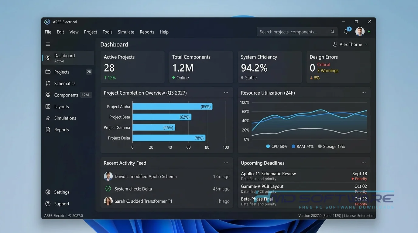 ARES Electrical dashboard UI by HMD Software