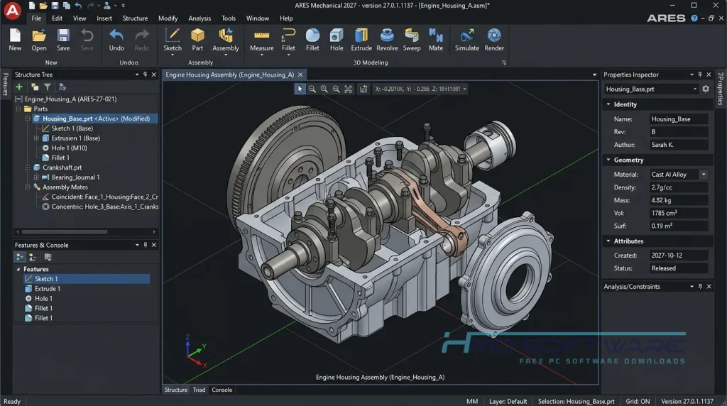ARES Mechanical 27.0.1.1137 UI by HMD Software