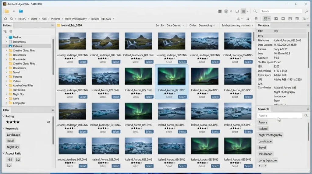 Adobe Bridge 2026 core workflow screen By HMD Software