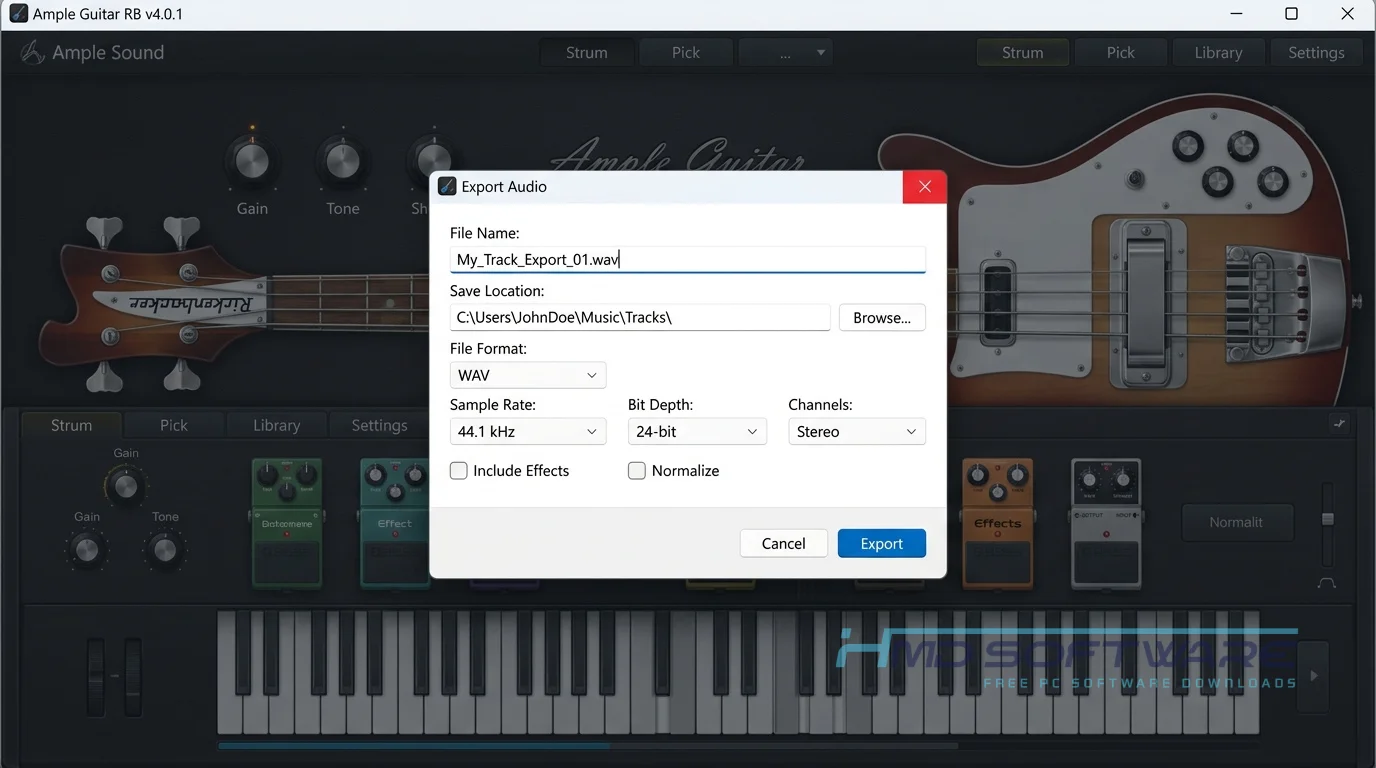 Ample Sound Ample Guitar RB 4.0.1 Modal dialog active feature by HMD Software