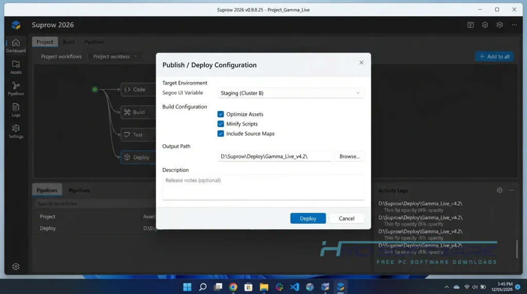 Modal dialog in Suprow Browser 2026 By HMD Software