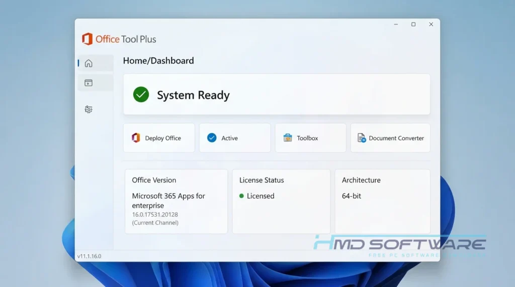Office Tool Plus 11.1.16.0 home screen by HMD Software