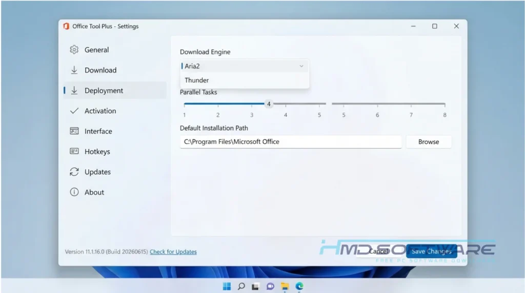 Office Tool Plus Settings Interface by HMD Software
