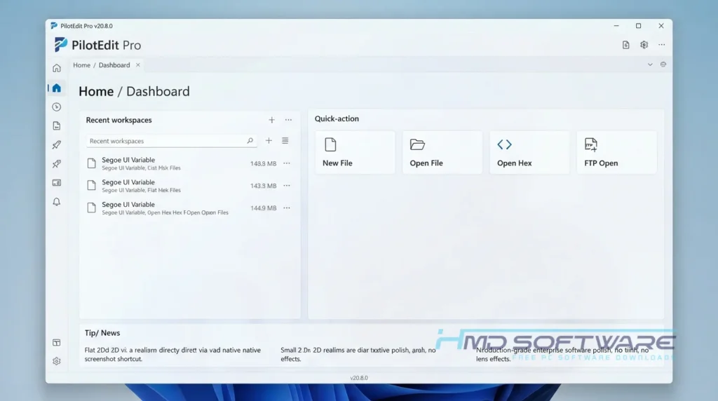 PilotEdit Pro 20.8.0 Dashboard by HMD Software