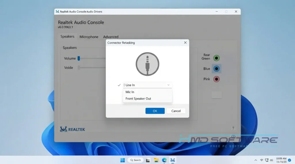 Realtek audio drivers modal dialog by HMD Software