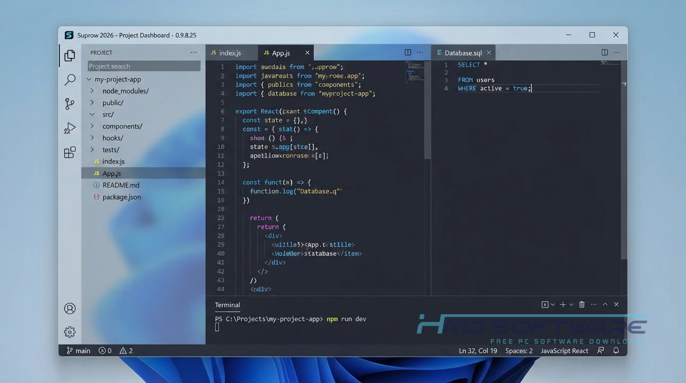 Suprow Browser 2026 application main workfow By HMD Software