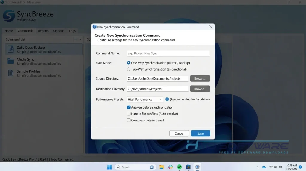 SyncBreeze new synchronization cammand By HMD Software