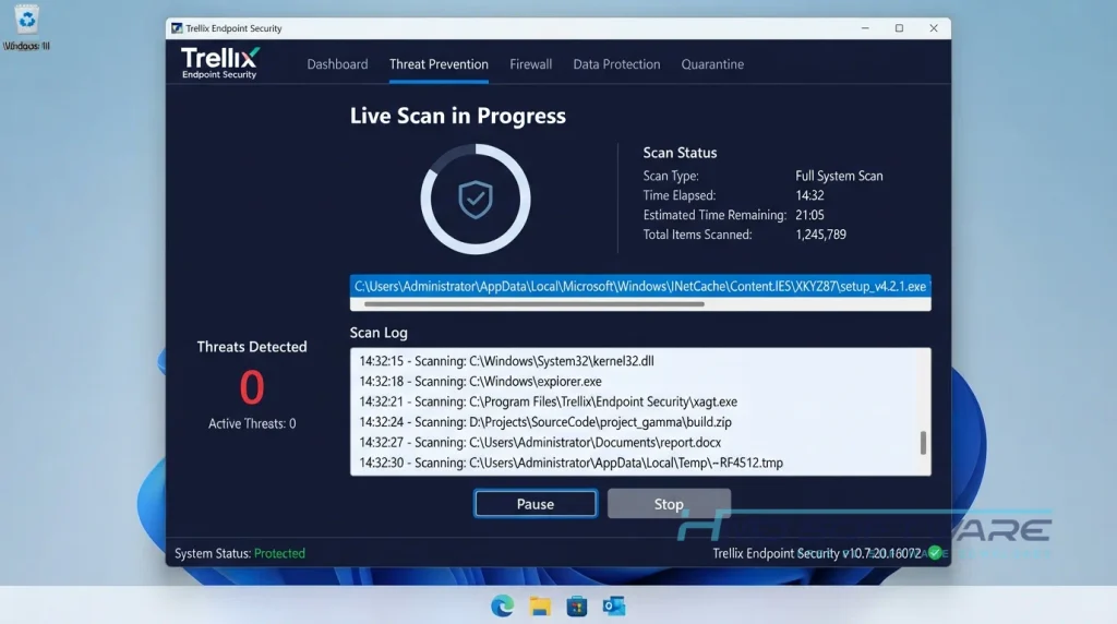 Trellix Endpoint Security 10.7.20.16072 live scan By HMD Software
