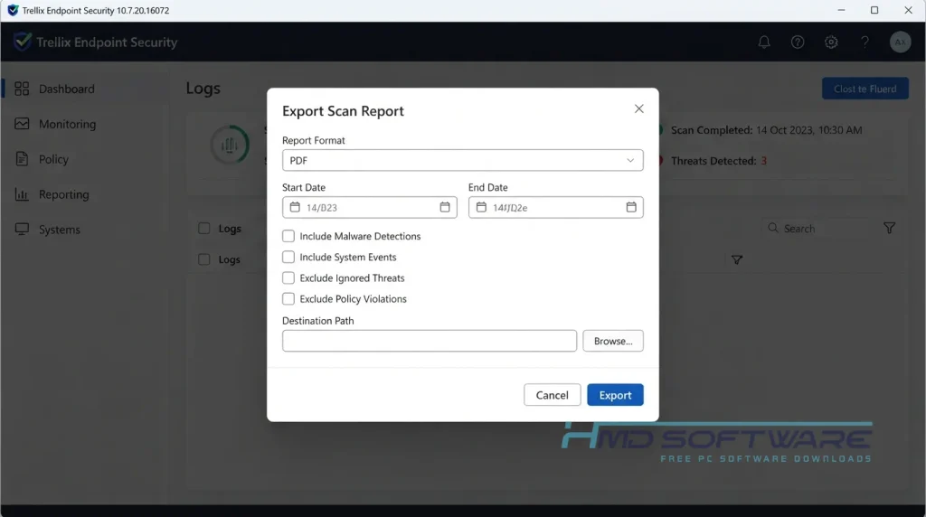 Trellix Endpoint Security export By HMD Software