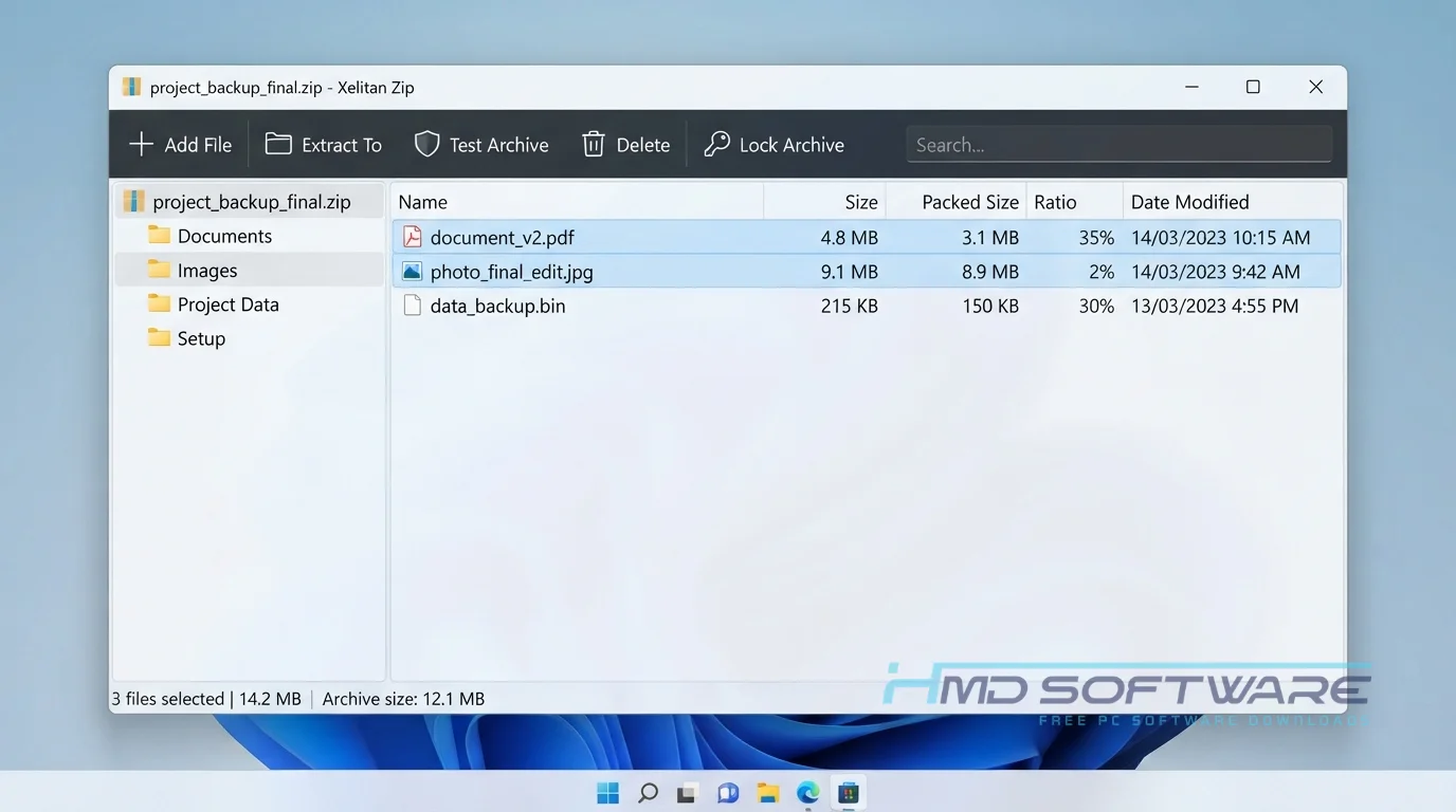 Xelitan Zip 2026 1.2 main workspace view By HMD Software