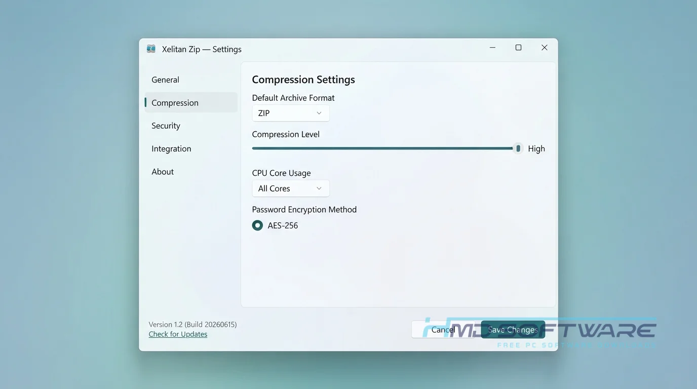 Xelitan Zip 2026 settings screen display By HMD Software