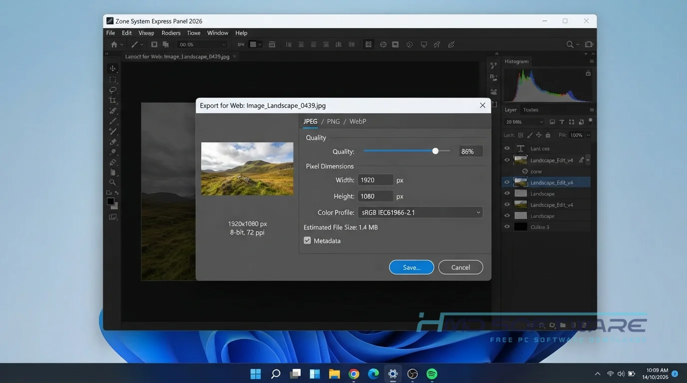 Zone System Express Panel Modal dialog in software application By HMD Software