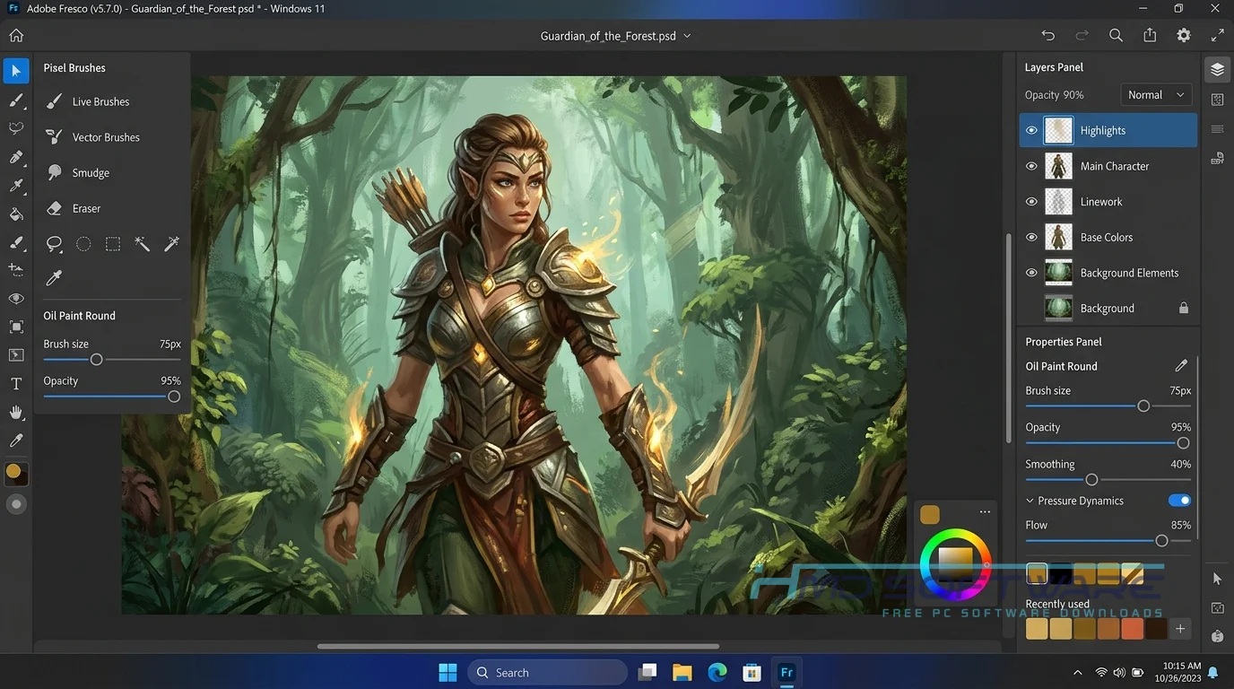 Adobe Fresco 2026 5.7.0 digital painting brush by HMD Software