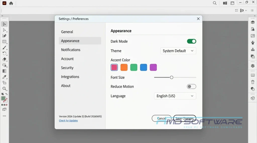 Adobe Illustrator 2026 30.0 Settings by HMD Software