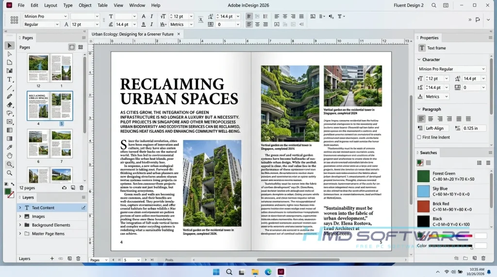 Adobe InDesign 2026 main workspace by HMD Software