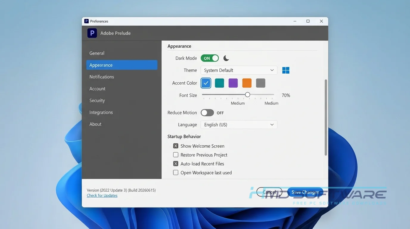 Adobe Prelude 2022 Update 3 Settings by HMD Software
