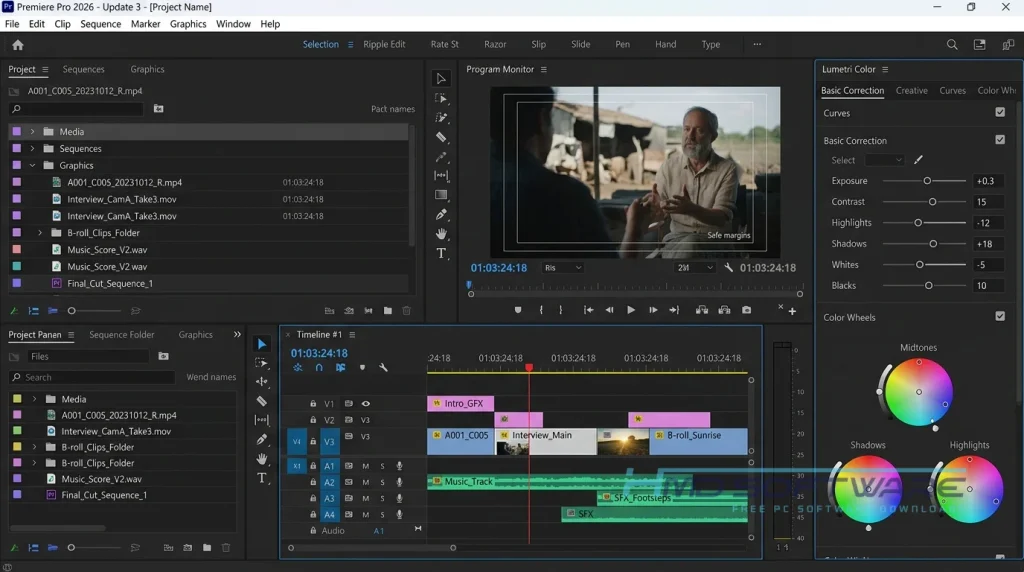 Adobe Premiere Pro 2026 26.3 workspace by HMD Software