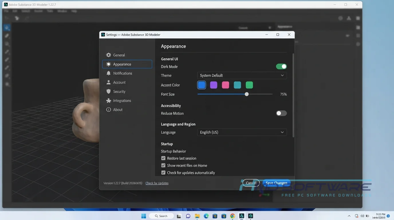 Adobe Substance 3D Modeler 1.22.7 Settings by HMD Software