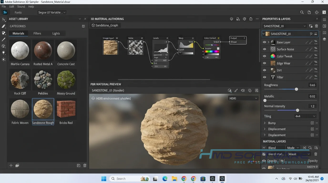 Adobe Substance 3D Sampler 2026 workspace Windows by HMD Software