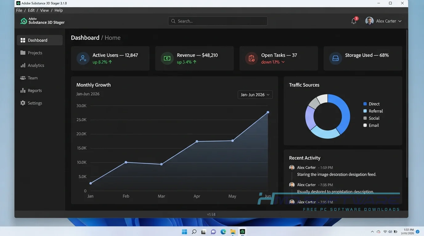 Adobe Substance 3D Stager 2026 dashboard by HMD Software