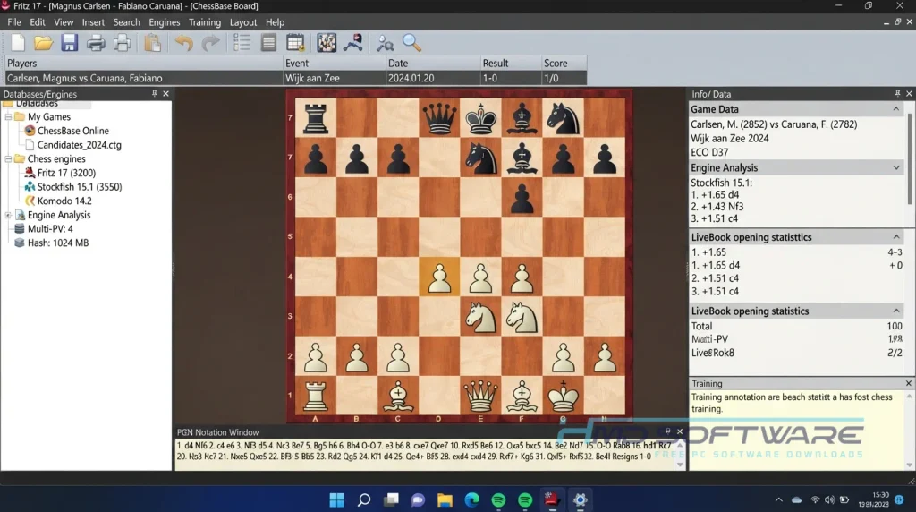ChessBase Fritz 20.12 screen by HMD Software
