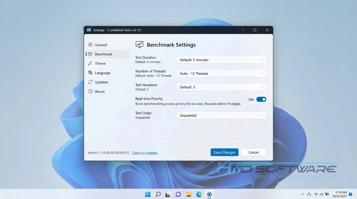 CrystalMark Retro 2.1.0 settings by HMD Software