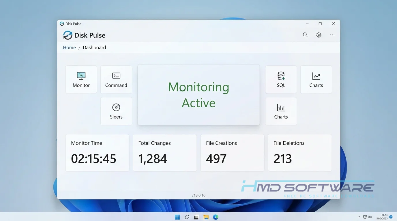 Disk Pulse 2026 18.0.16 application home screen by HMD Software