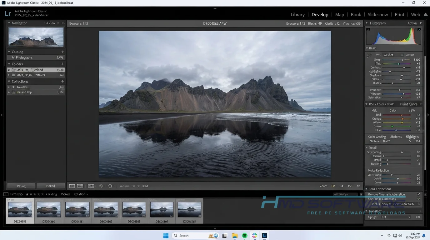 Download Adobe Lightroom Classic 2026 15.2.1 Workspace screen capture by HMD Software
