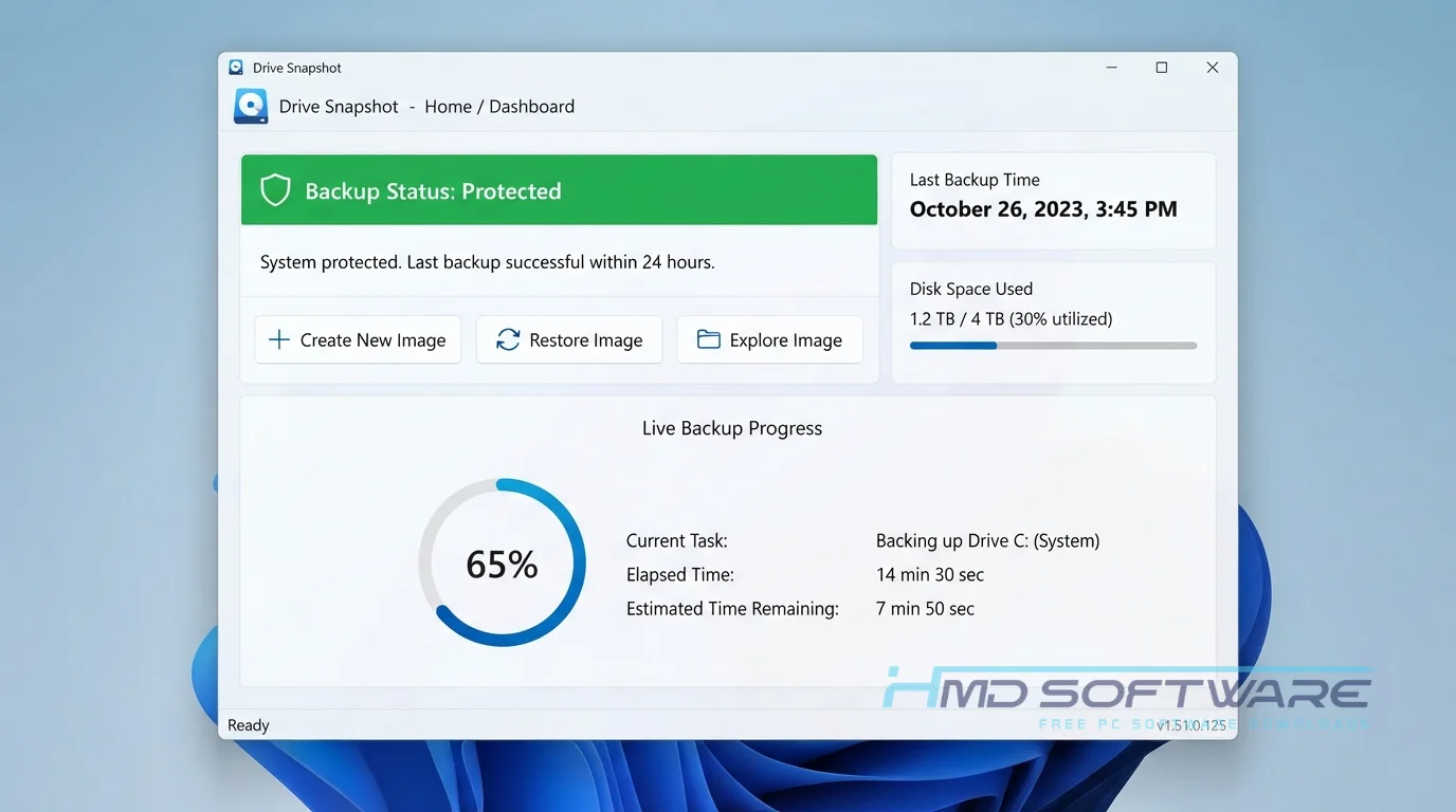 Drive Snapshot 2026 dashboard UI by HMD Software