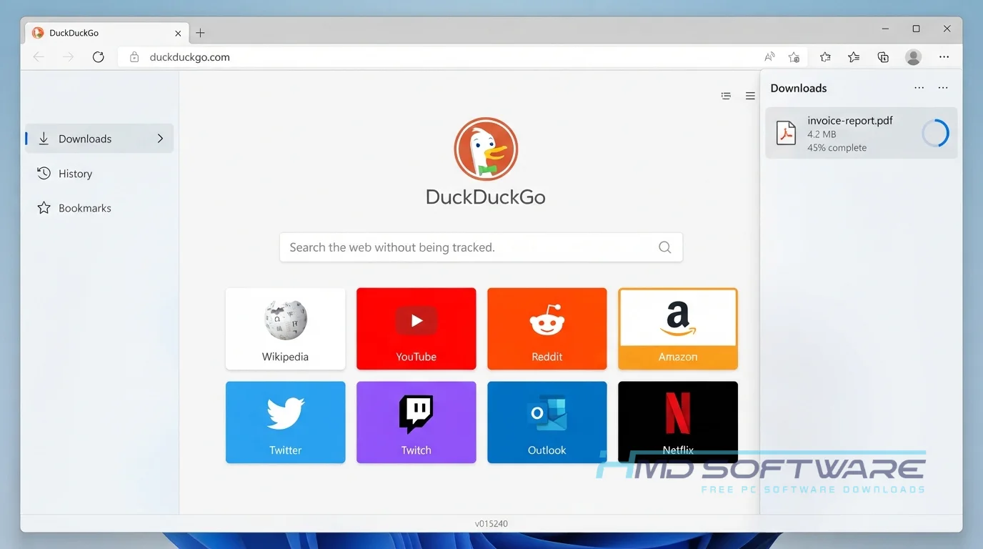 DuckDuckGo Browser 2026 Dashboard UI by HMD Software