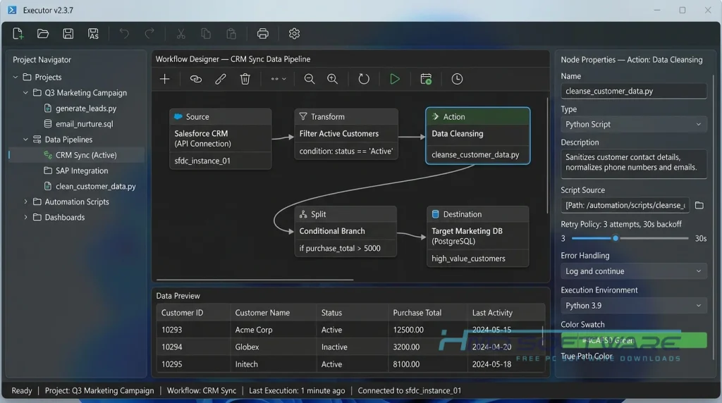 Executor app 2.3.7 Main features and workflow by HMD Software