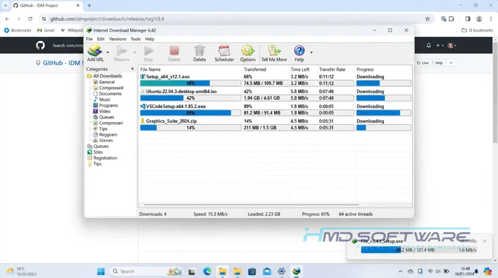 Internet Download Manager 6.42 active by HMD Software