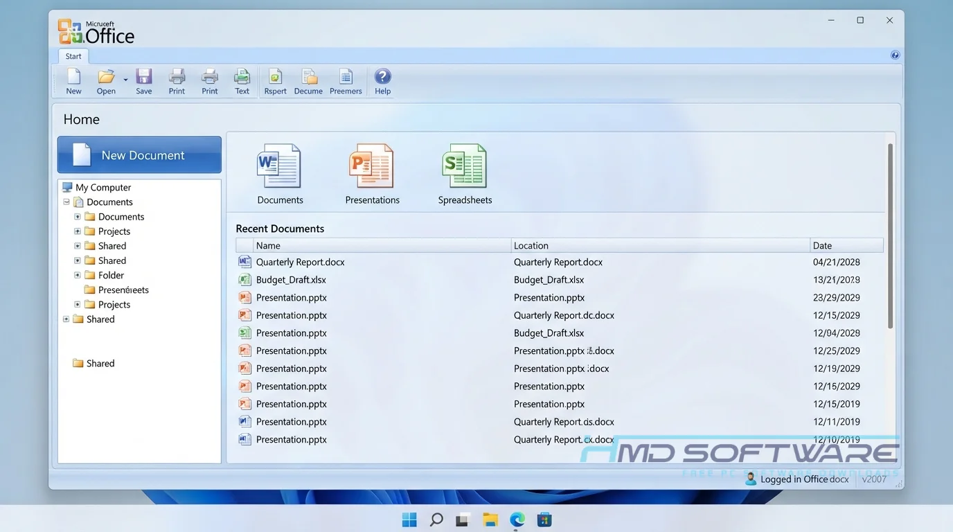 Microsoft Office 2007 Dashboard UI by HMD Software