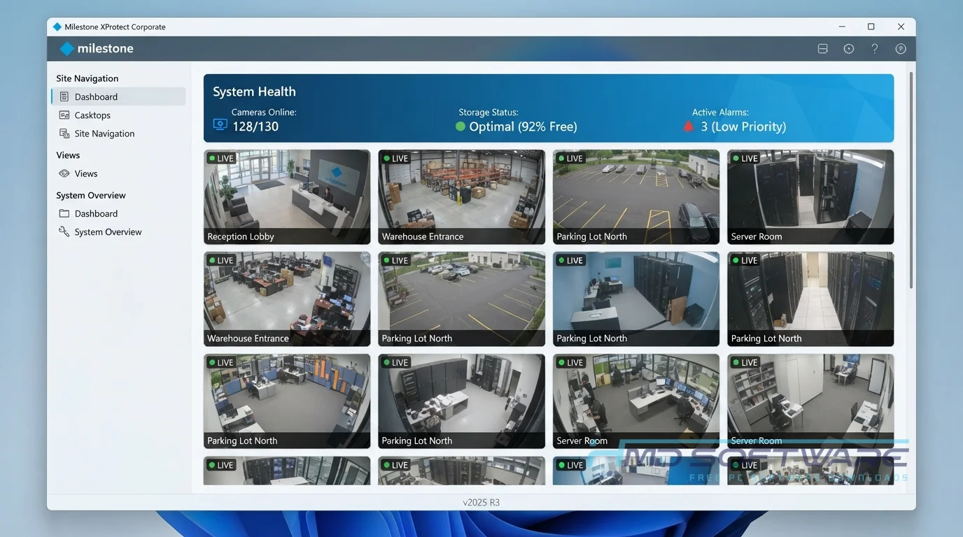 Milestone XProtect Corporate dashboard by HMD Software