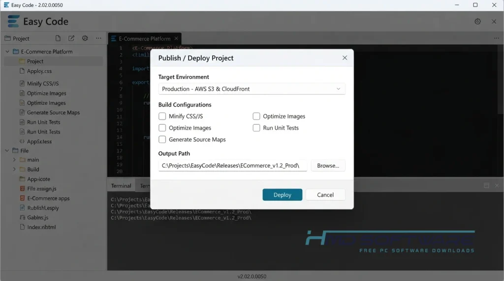 Modal dialog in Easy Code 2026 by HMD Software
