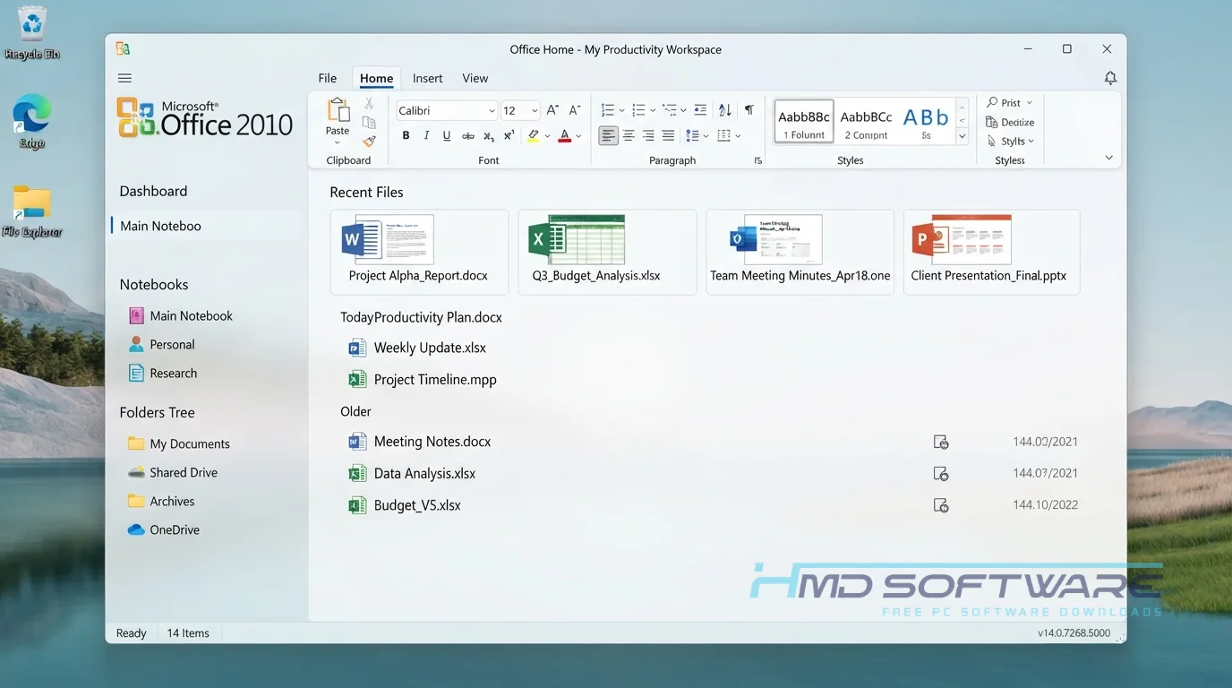 Office 2010 Pro Plus Dashboard by HMD Software